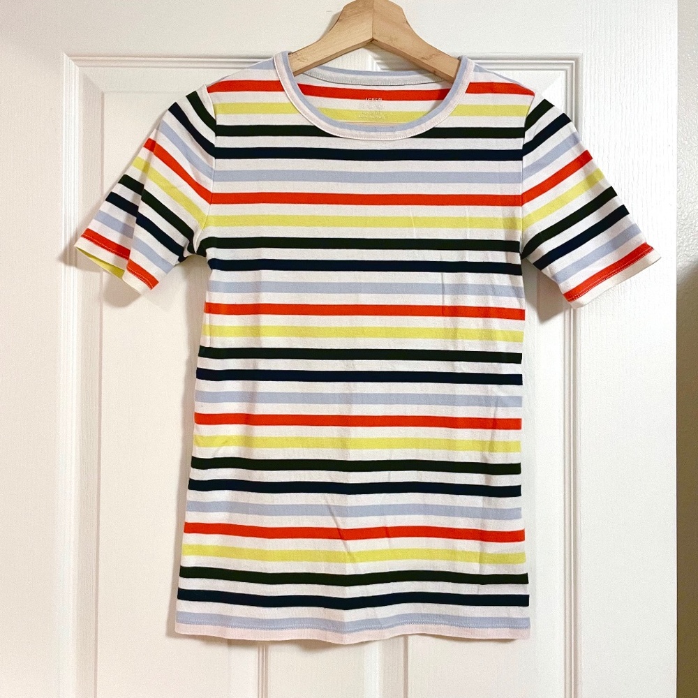 [donated] J. Crew perfect fit tee in multi stripe (Size S)
